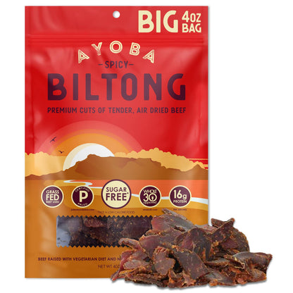 Spicy Grass Fed Beef Biltong 2oz