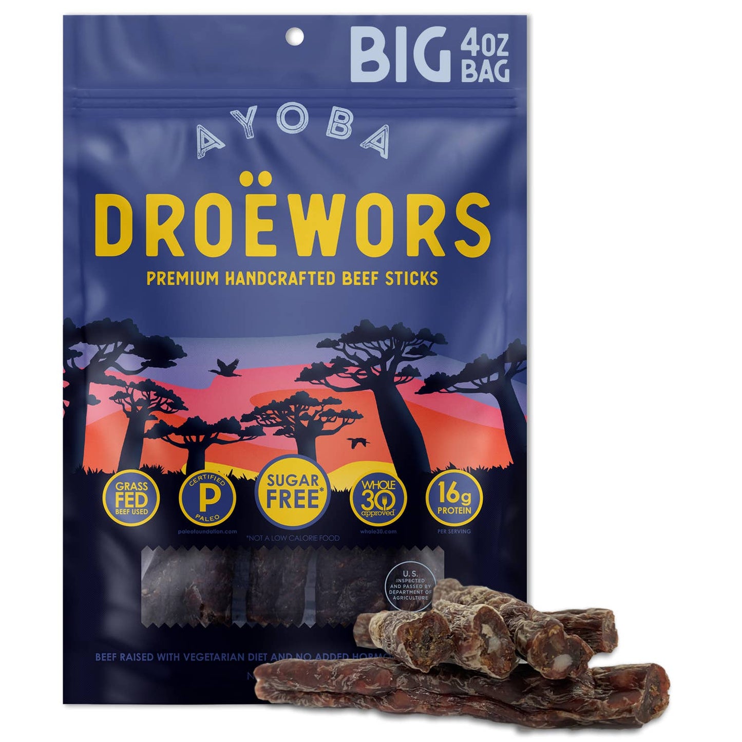Traditional 'Droewors' Grass Fed Beef Sticks