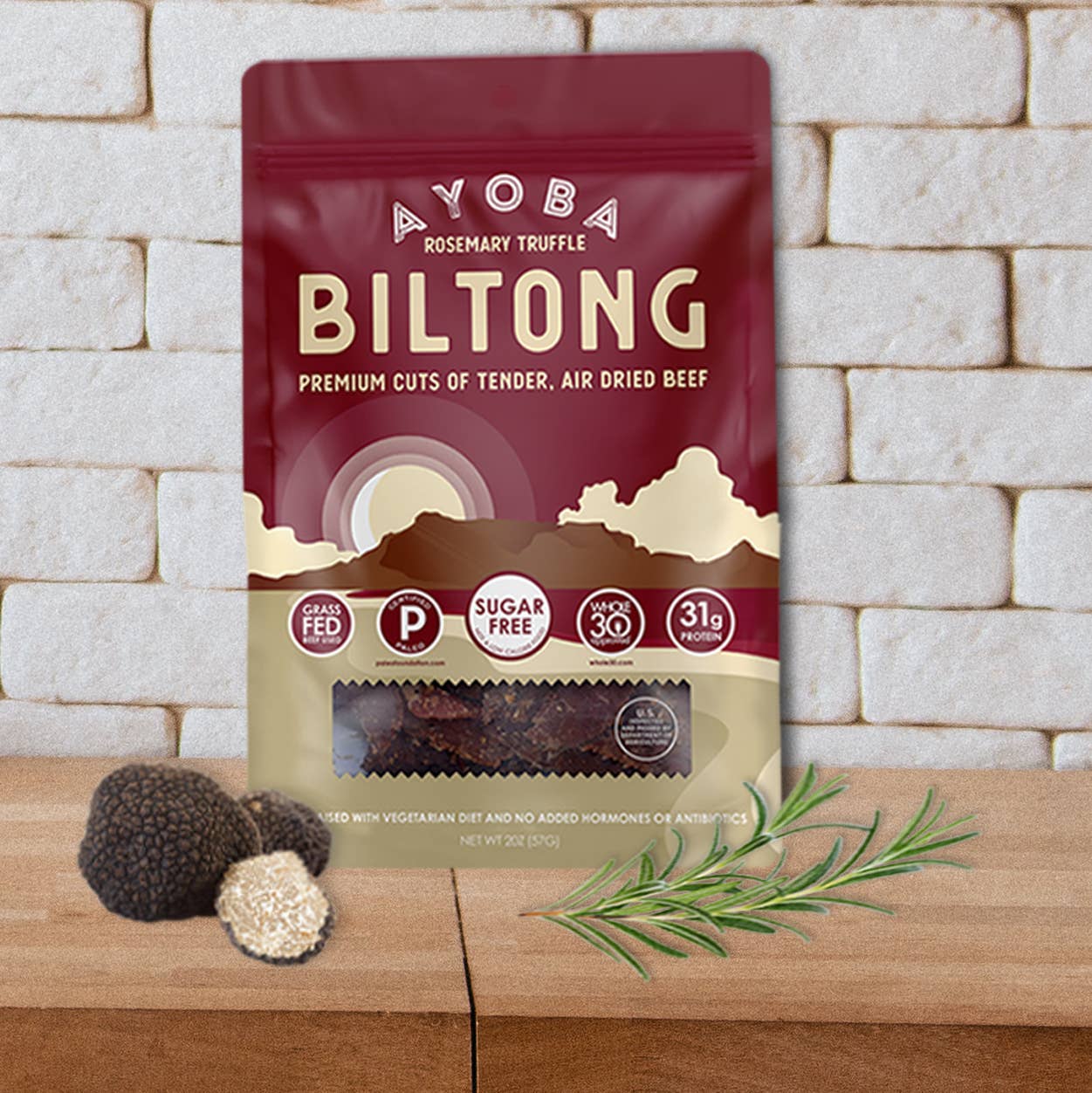 Rosemary Truffle Grass Fed Beef Biltong 2 oz