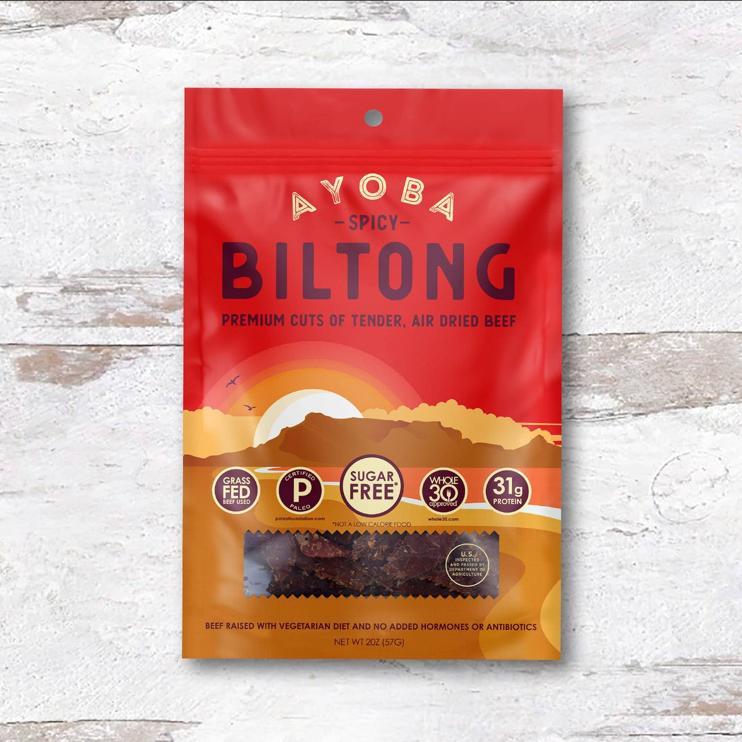 Spicy Grass Fed Beef Biltong 2oz