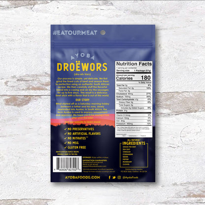 Traditional 'Droewors' Grass Fed Beef Sticks